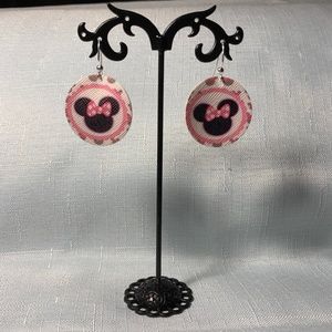 NWT Minnie Mouse Faux Leather Handmade Earrings
